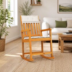 Rocking Chair with Cushions: Solid Acacia Wood Quality