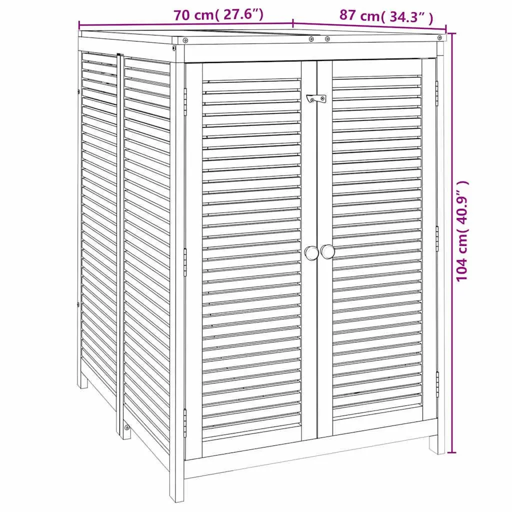 Garden Storage Box Outdoor Use 70x87x104 cm Solid Acacia Wood Brown