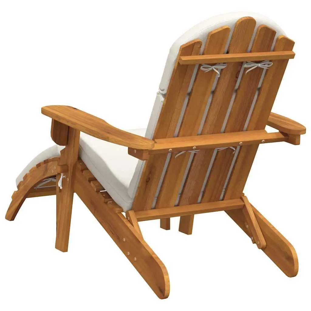 Adirondack Garden Chair Footrest Outdoor Seating Solid Acacia Wood