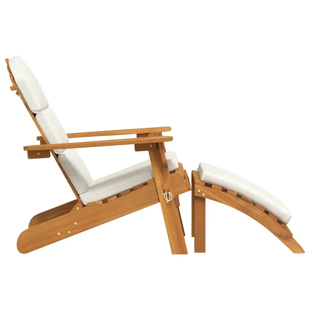 Adirondack Garden Chair Footrest Outdoor Seating Solid Acacia Wood