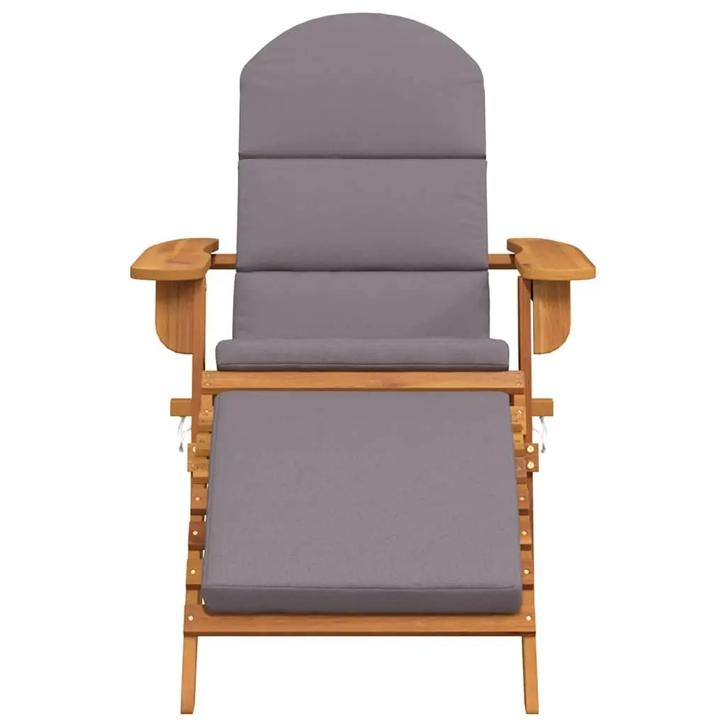 Adirondack Chair for Outdoor Use with Integrated Footrest Foldable Wooden Seat