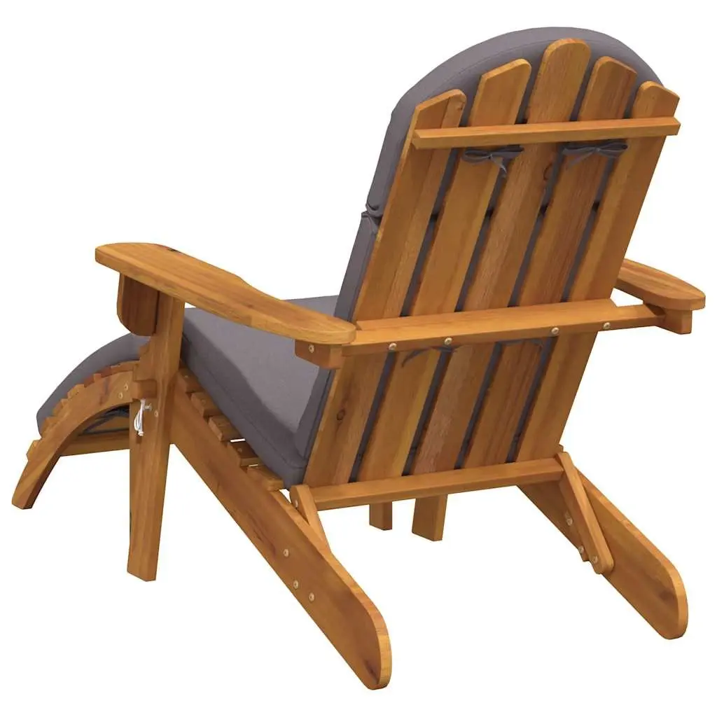 Adirondack Chair for Outdoor Use with Integrated Footrest Foldable Wooden Seat