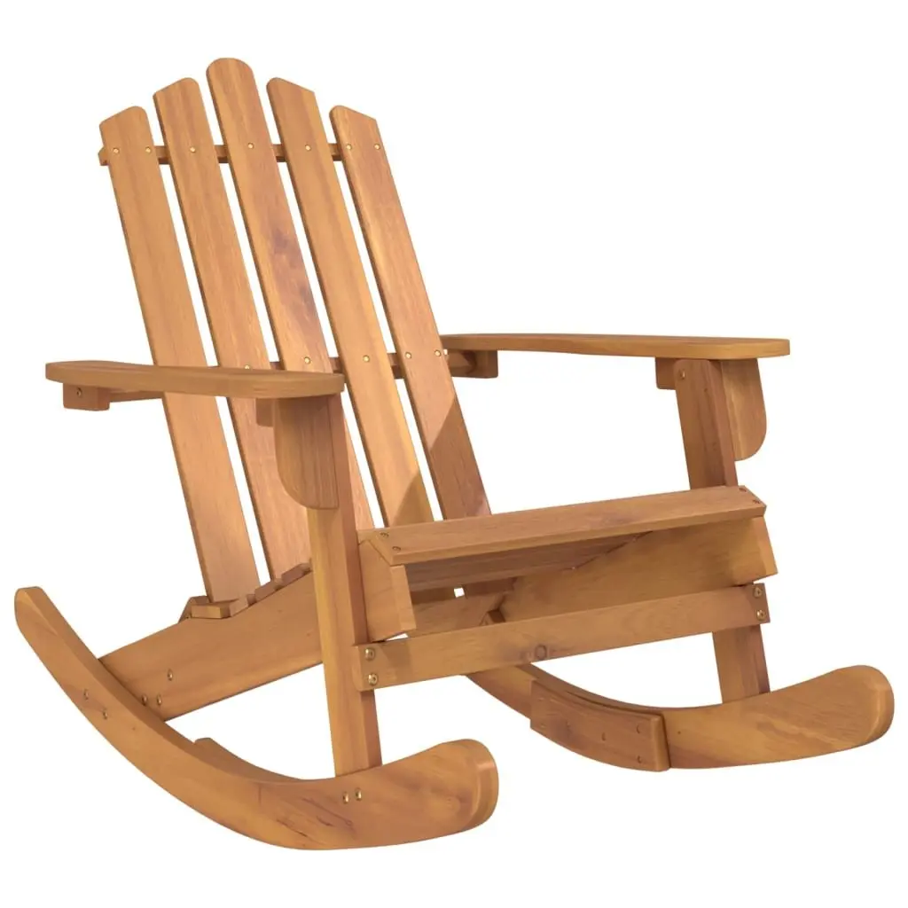 Adirondack Rocking Chair Outdoor Garden Patio Wooden Lounge Seat Rocker Brown