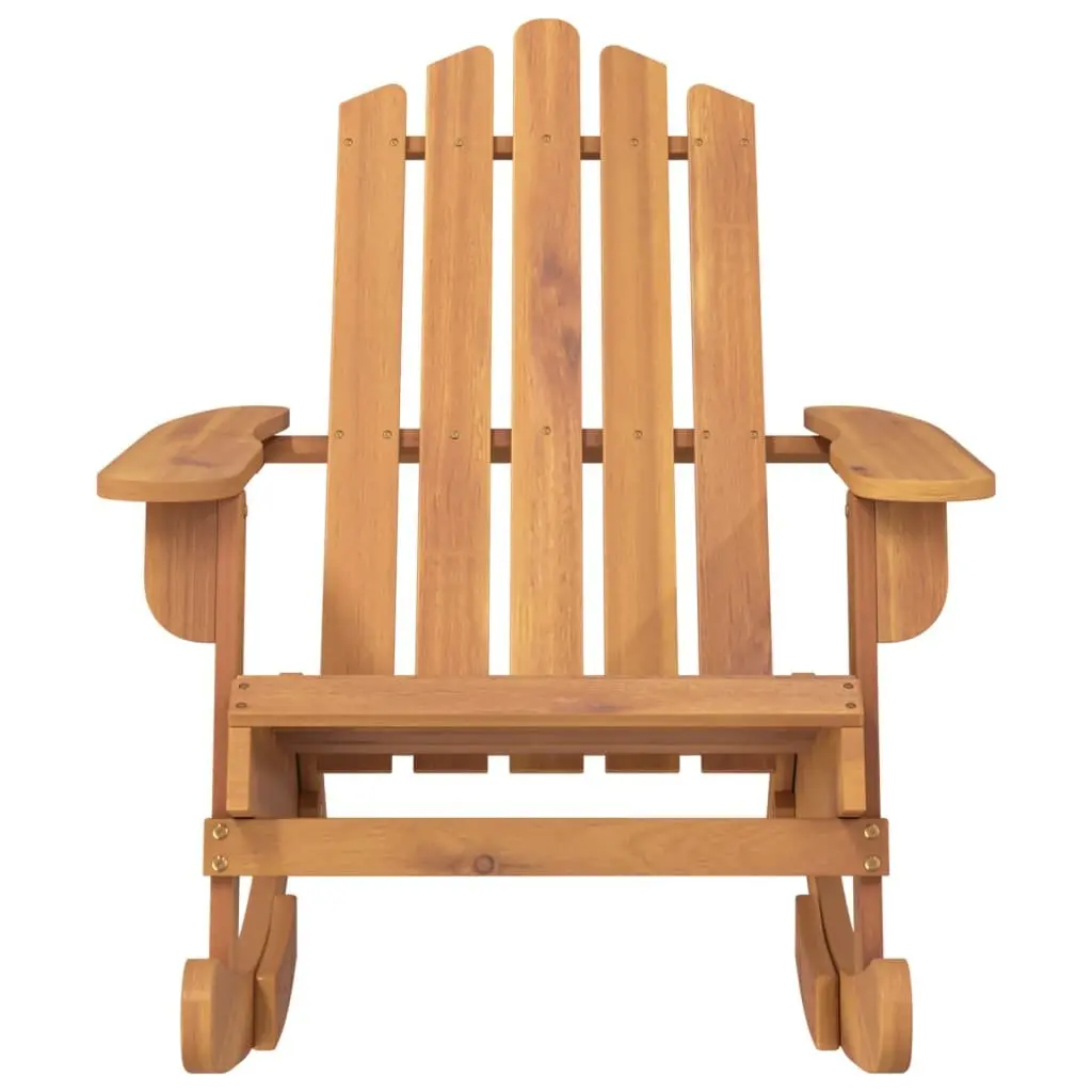 Adirondack Rocking Chair Outdoor Garden Patio Wooden Lounge Seat Rocker Brown