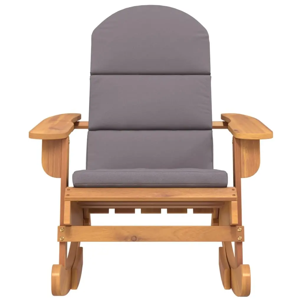 Adirondack Rocking Chair Outdoor Garden Patio Solid Wood Acacia with Cushions