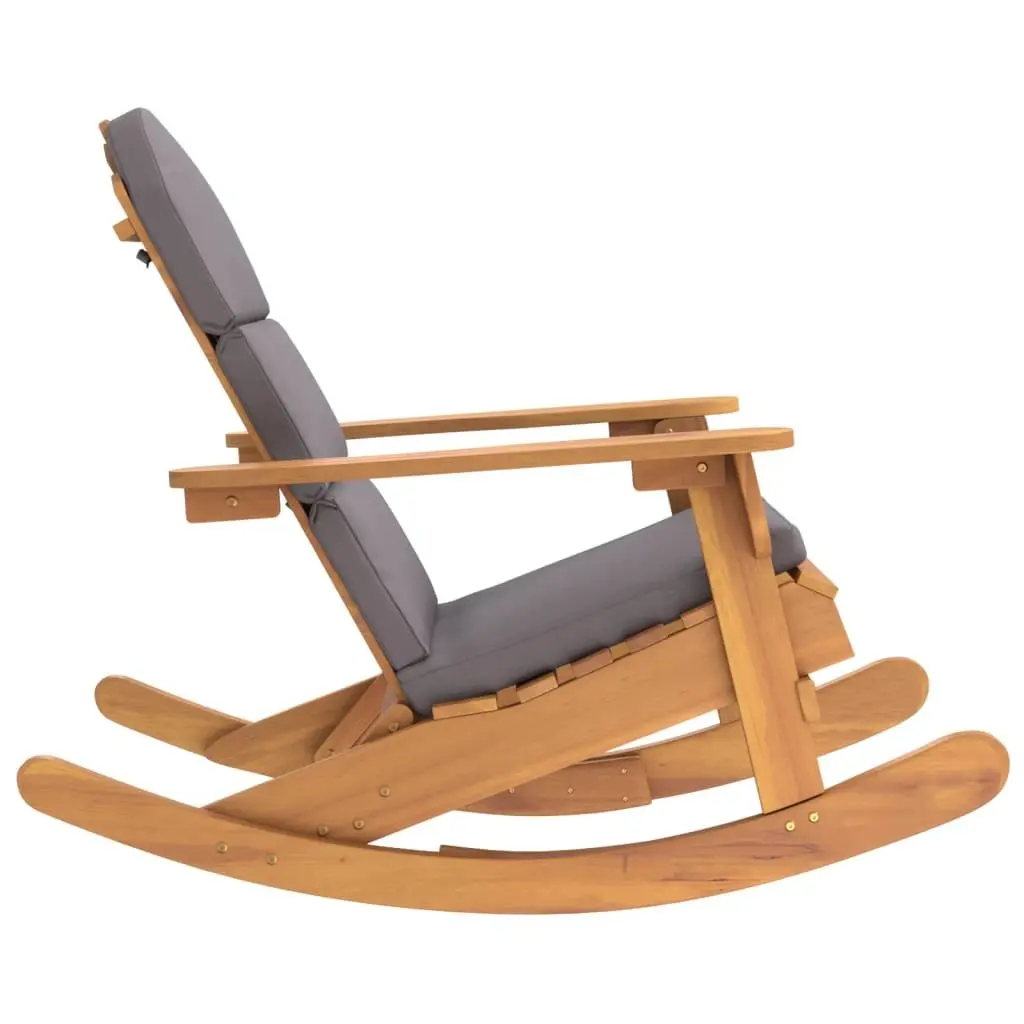 Adirondack Rocking Chair Outdoor Garden Patio Solid Wood Acacia with Cushions