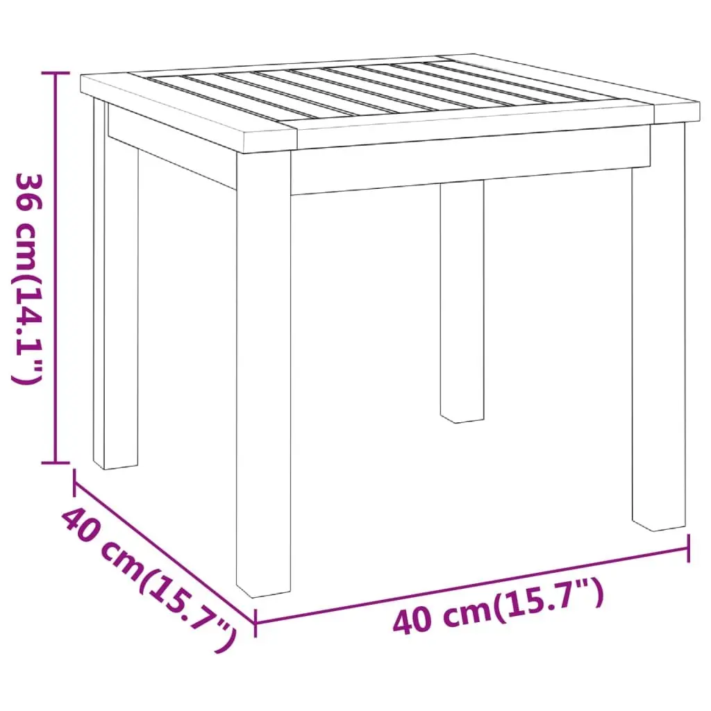Wooden Coffee Table Indoor Outdoor Use 40x40x36 cm Solid Acacia Side Table