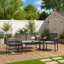 Garden Lounge Set: 4-Piece Outdoor Furniture Specifications