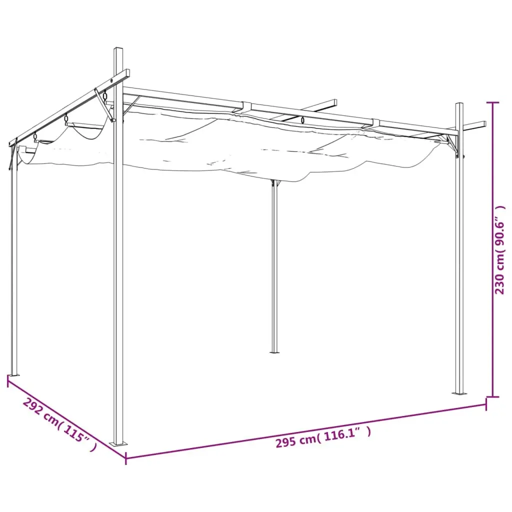 Retractable Pergola Outdoor Shade Garden Pavilion 295x292x230cm
