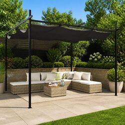 Pergola with Retractable Roof Outdoor Shelter Anthracite Garden Canopy Shade