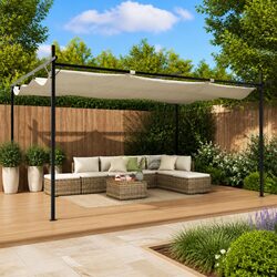 Cream Pergola with Dimensions 395L x 292W x 230H cm