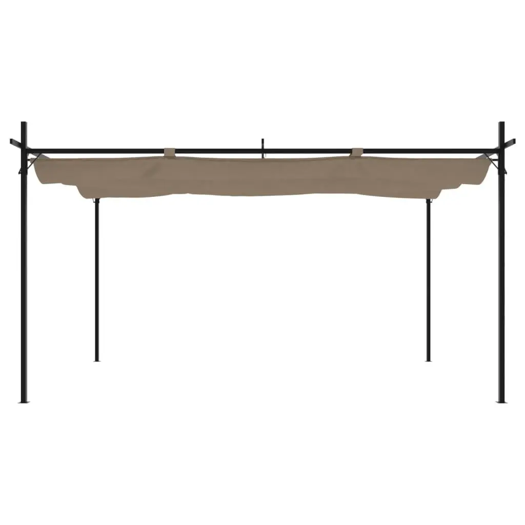 Retractable Roof Pergola for Outdoor Garden 395 x 292 x 230 cm Taupe