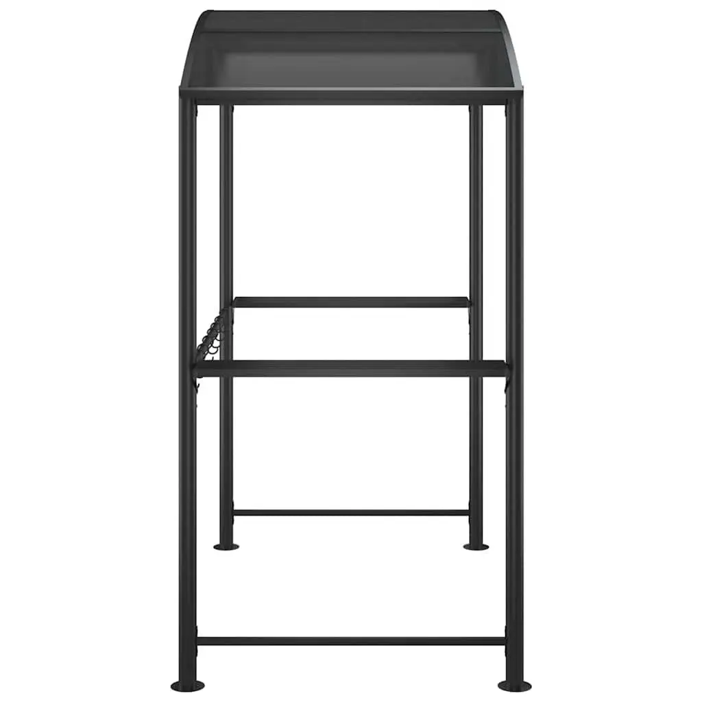BBQ Gazebo Outdoor Canopy Steel Frame with Side Shelves Anthracite 210x114x230cm