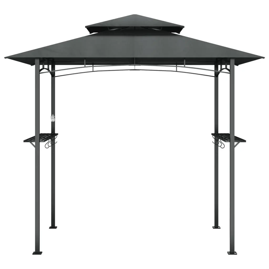 BBQ Gazebo Outdoor 240x150x243 cm Steel with Side Shelves
