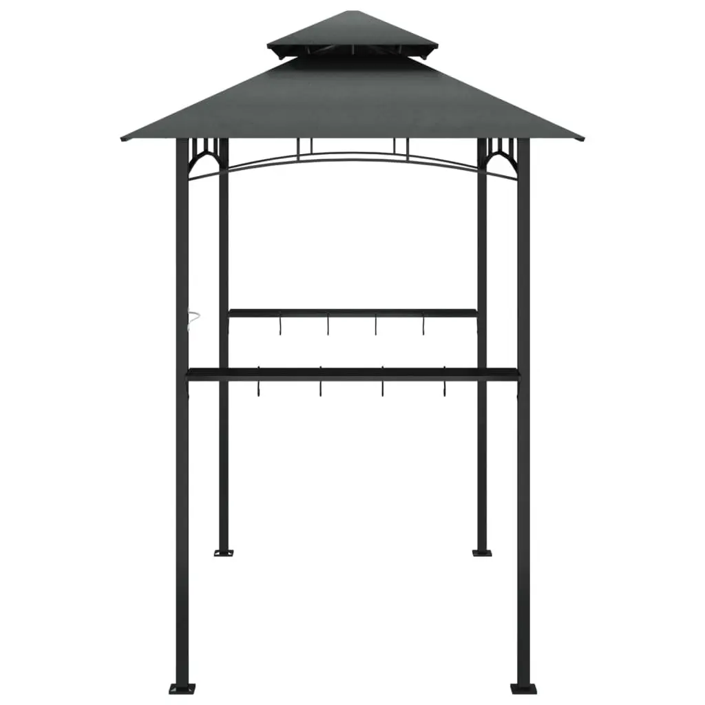 BBQ Gazebo Outdoor 240x150x243 cm Steel with Side Shelves