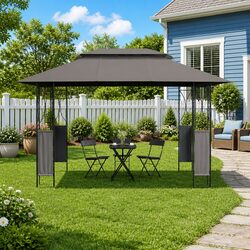 Gazebo with Roof Anthracite 400x300x270 cm Steel Frame Garden Outdoor Canopy