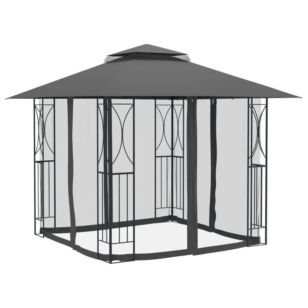 Gazebo with Sidewalls Anthracite 300x300x270cm Steel Frame Outdoor Garden Party