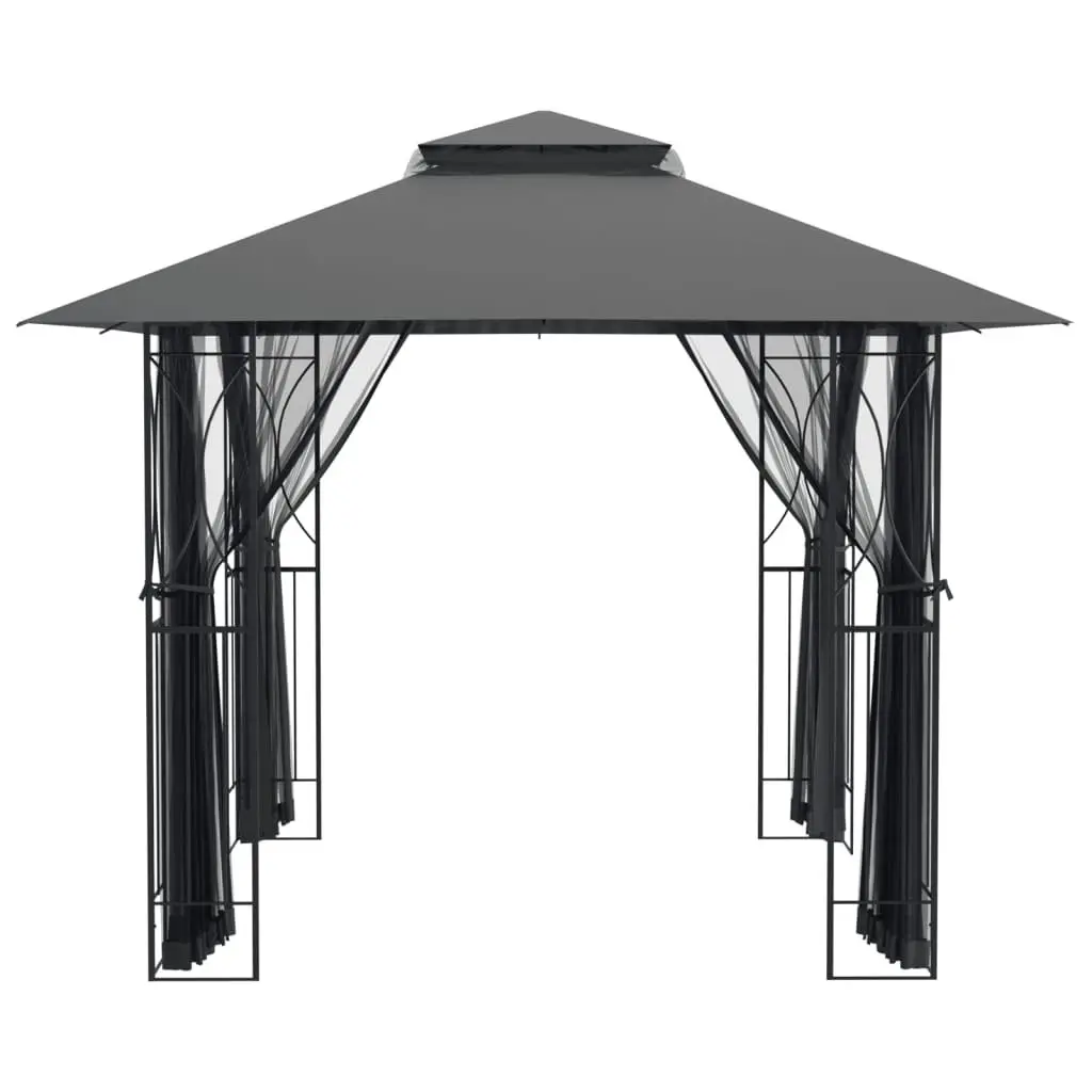 Gazebo with Sidewalls Anthracite 300x300x270cm Steel Frame Outdoor Garden Party