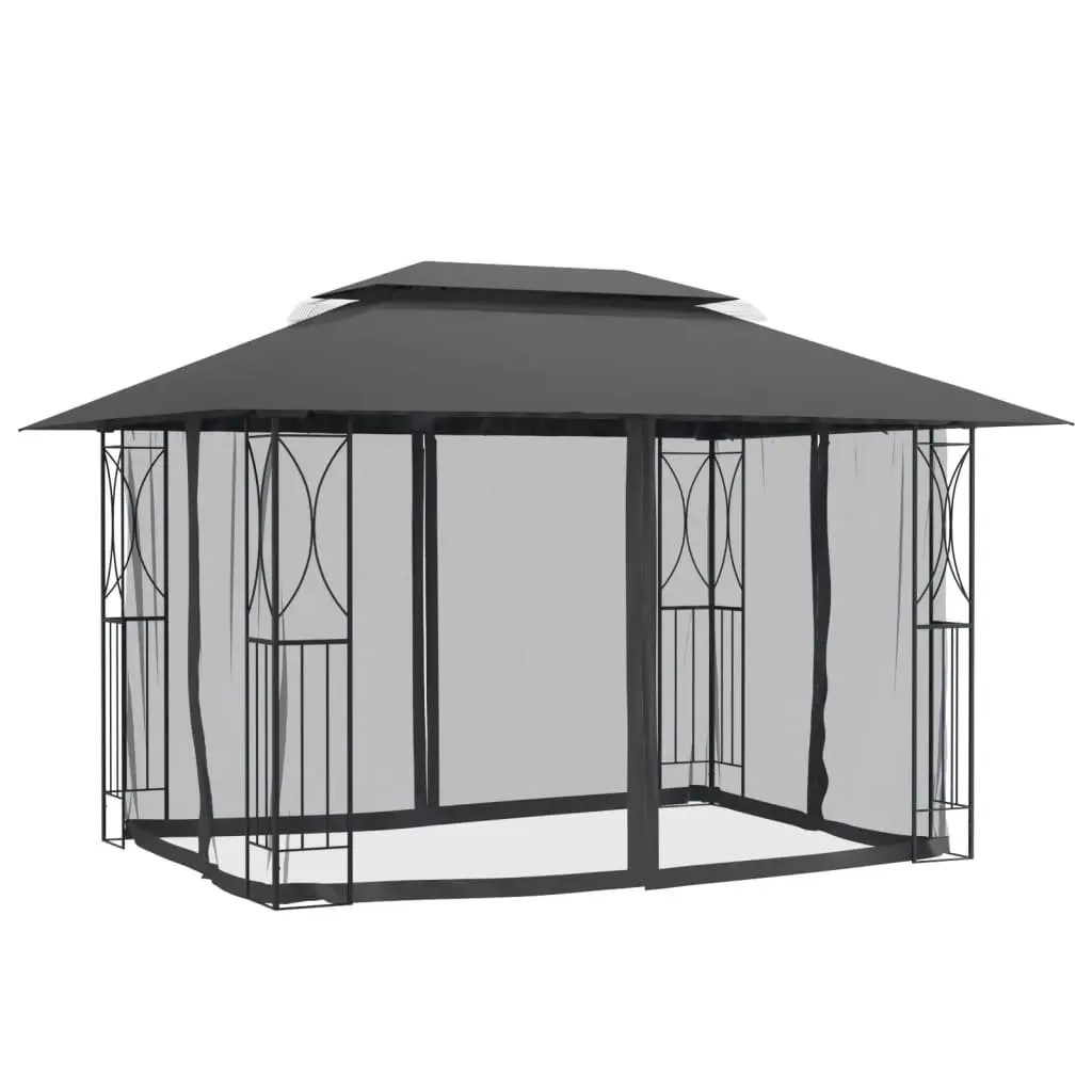 Gazebo for Garden Outdoor 400x300x270 cm Steel Frame with Mesh Sidewalls