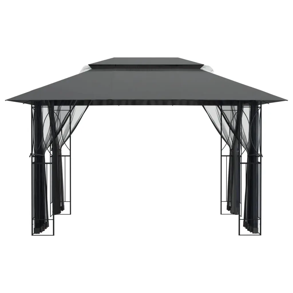 Gazebo for Garden Outdoor 400x300x270 cm Steel Frame with Mesh Sidewalls