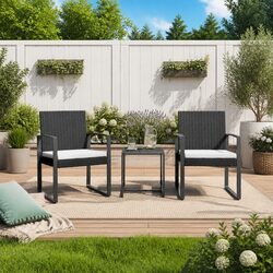 Specifications of 3-Piece Garden Dining Set in Black