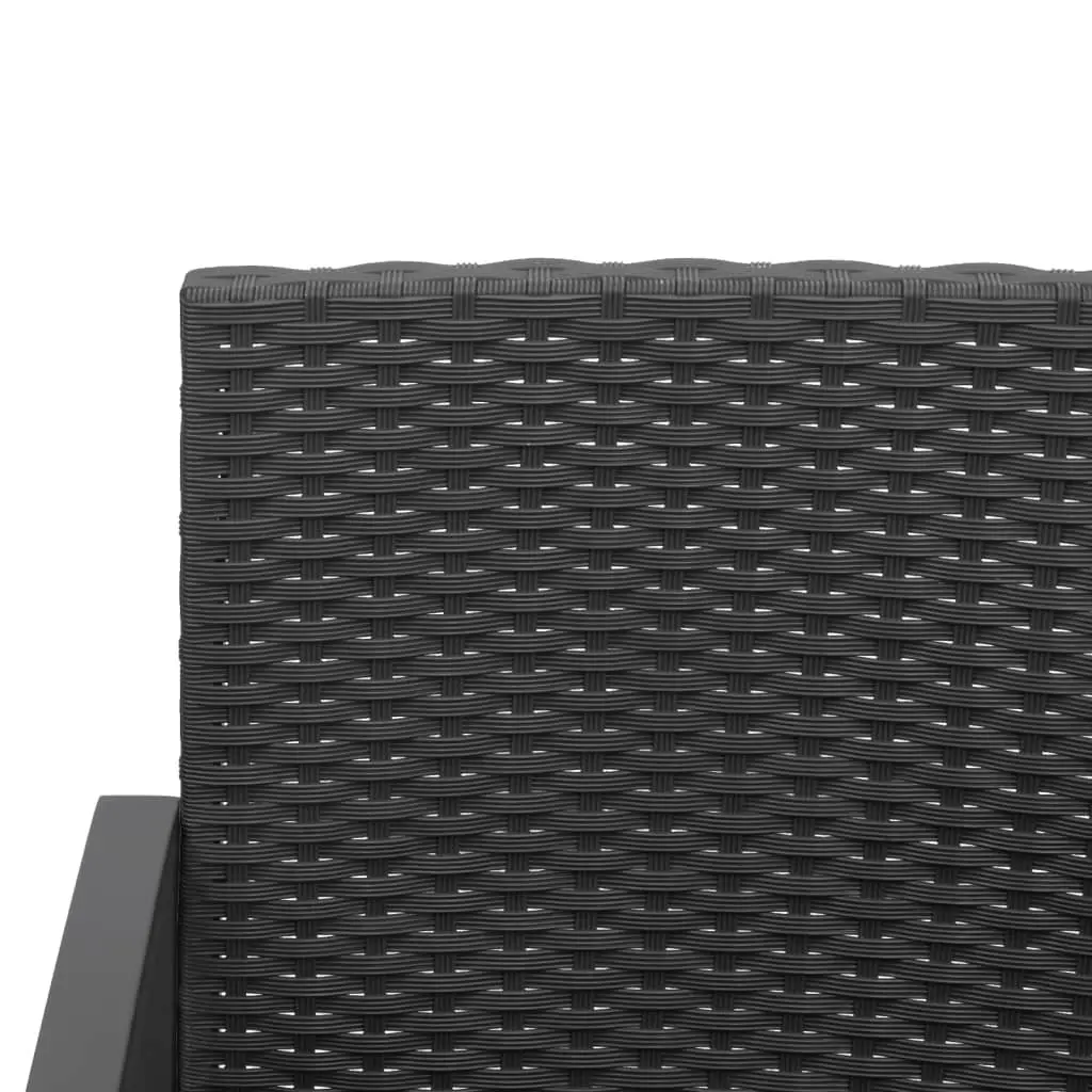 Garden Dining Set Outdoor Furniture 3 Piece Black PP Rattan with Cushions