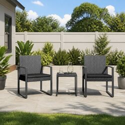 Grey Outdoor Dining Set: 3-Piece Modular Furniture