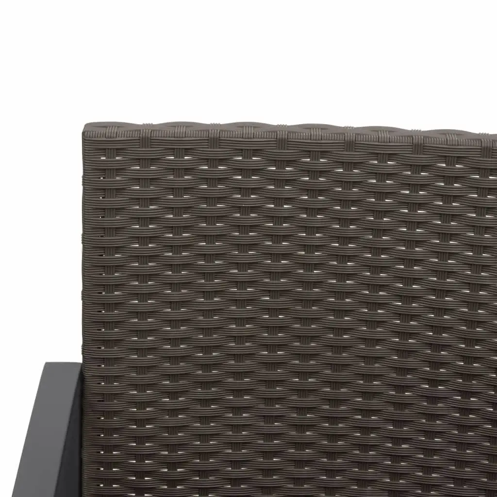2-Seater Garden Bench Outdoor Seating Brown with Cushions