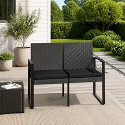 Grey Rattan 2-Seater Outdoor Garden Bench Specifications