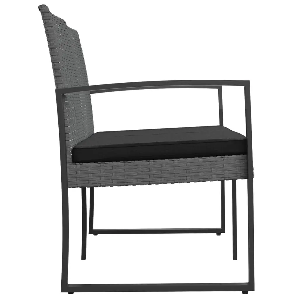2-Seater Garden Bench for Outdoor Use Grey Rattan Patio Seating