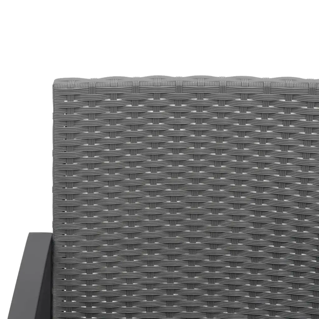 2-Seater Garden Bench for Outdoor Use Grey Rattan Patio Seating