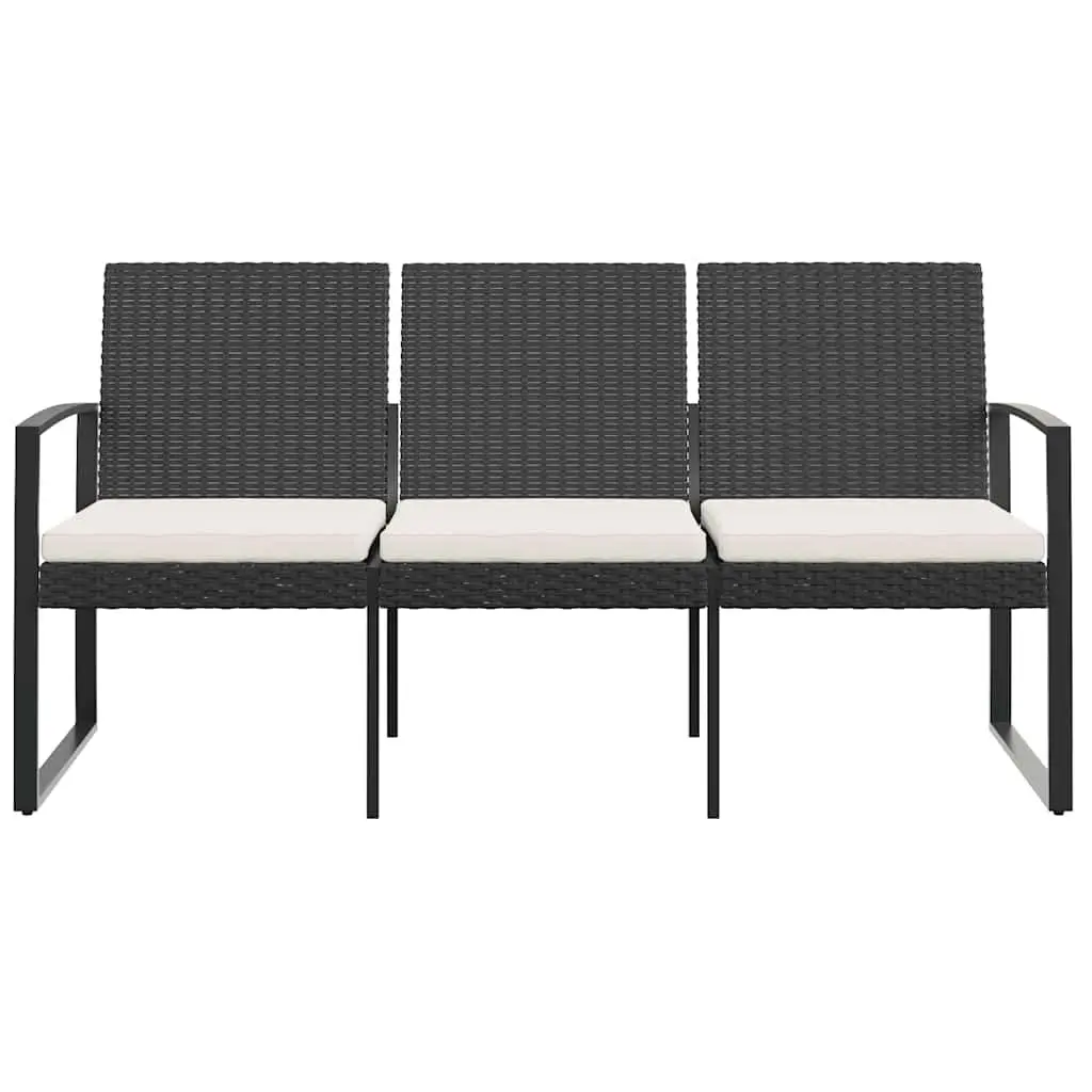 3-Seater Garden Bench with Cushions