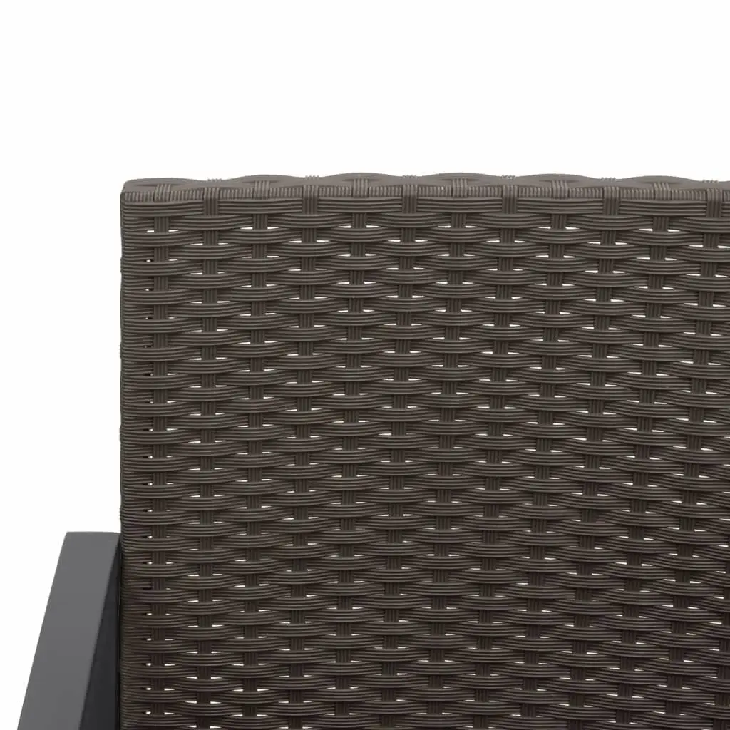 3-Seater Garden Bench for Outdoor Patio Brown with Cushions