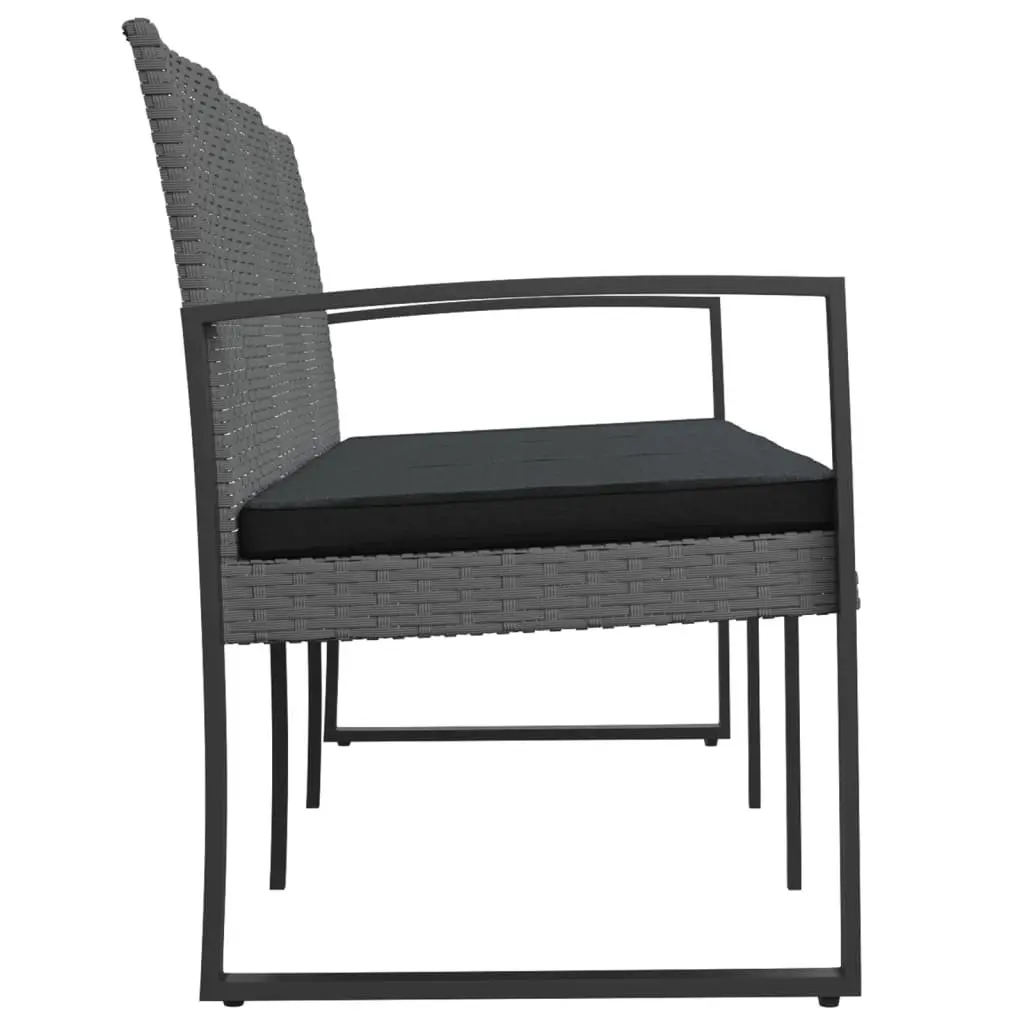 3-Seater Garden Bench Outdoor Patio Furniture Grey with Cushions