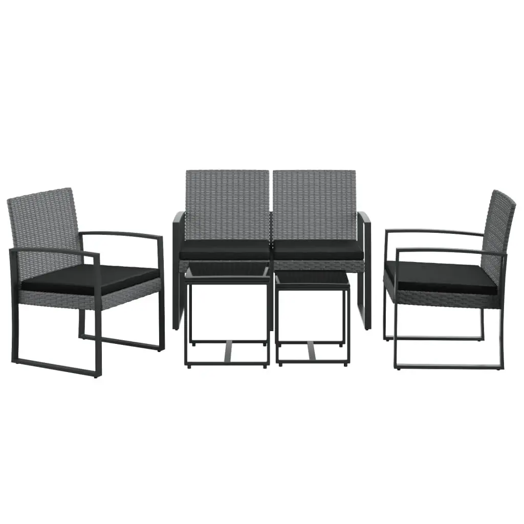 Garden Dining Set 5 Piece Outdoor Patio Furniture with Cushions Grey Rattan