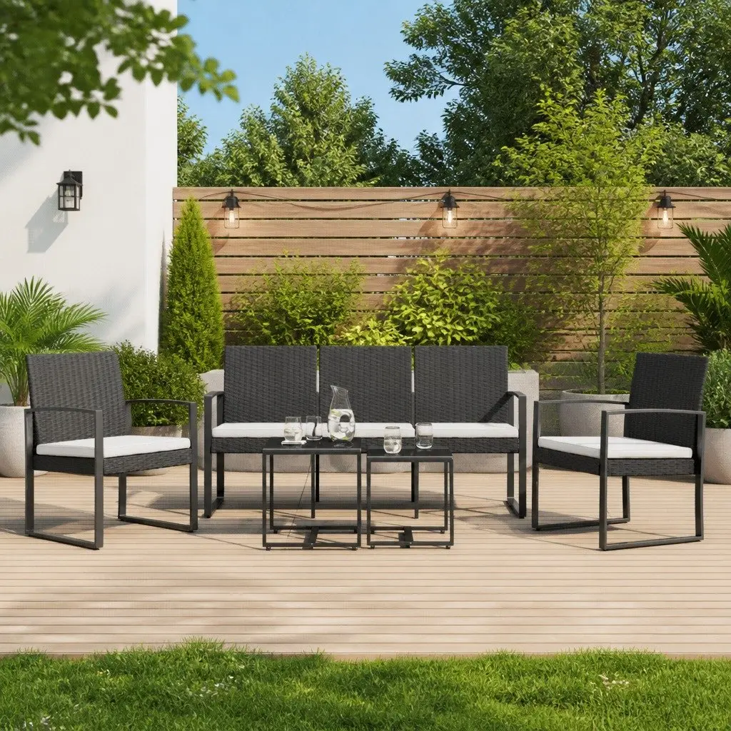 Garden Dining Set Outdoor Furniture 5 Piece Patio Table Chairs with Cushions