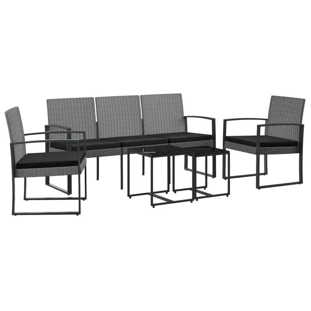 Garden Dining Set Outdoor Furniture 5 Piece Modular Grey Rattan