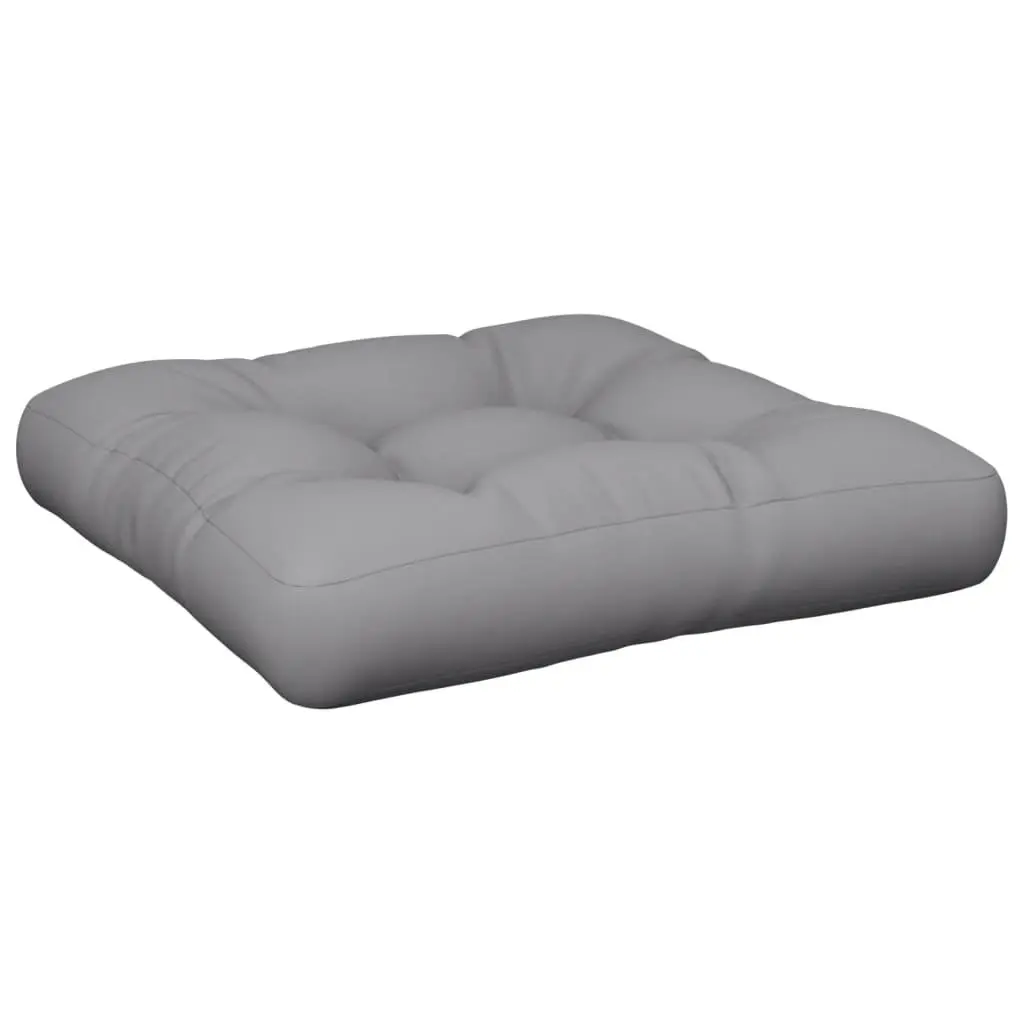 Pallet Cushion Grey 60x60x12 cm Outdoor Garden Sofa Seat Pad Polyester Fabric