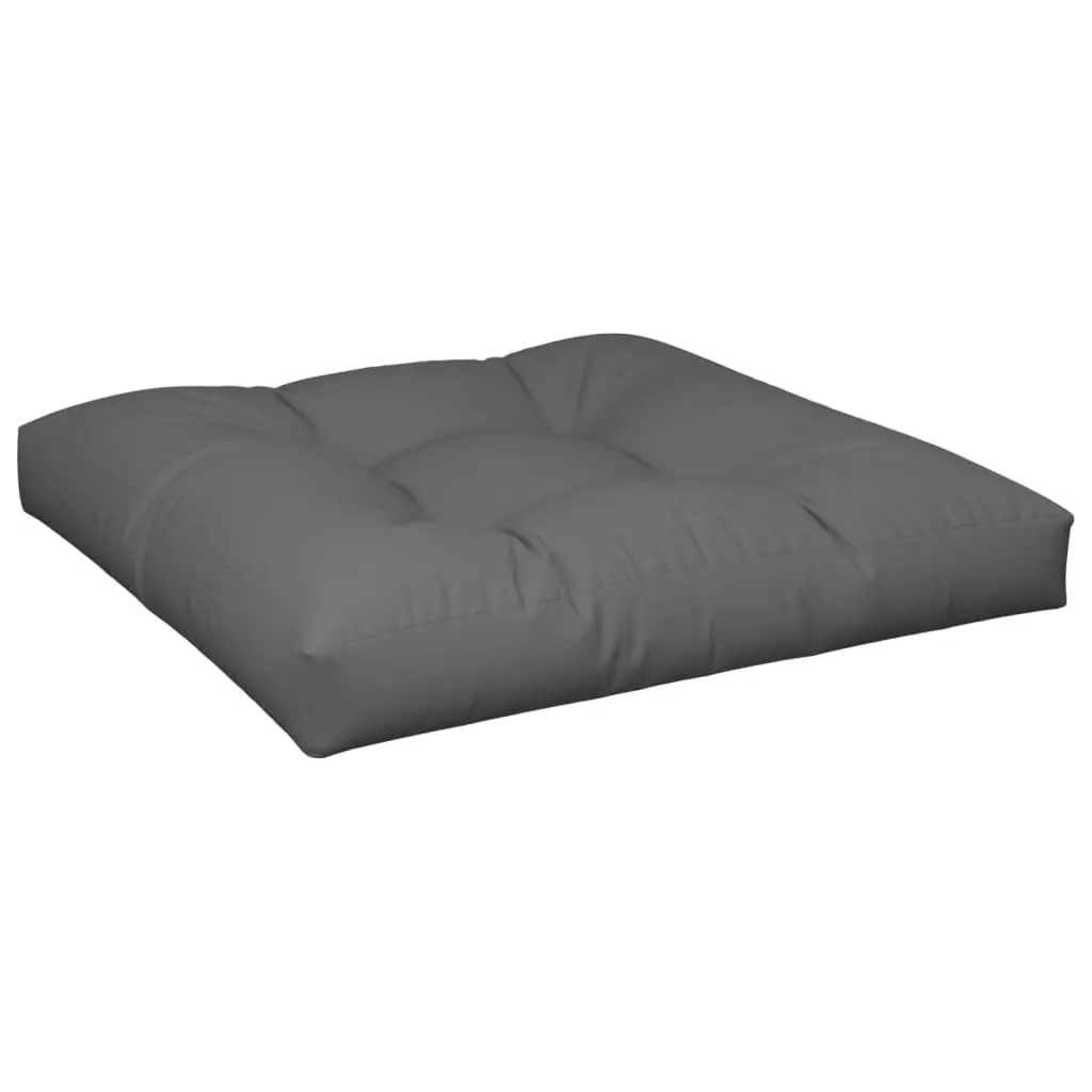 Outdoor Pallet Cushion 80x80x12 cm for Garden Sofa or Indoor Seating in Anthracite Polyester with Hollow Fibre Filling