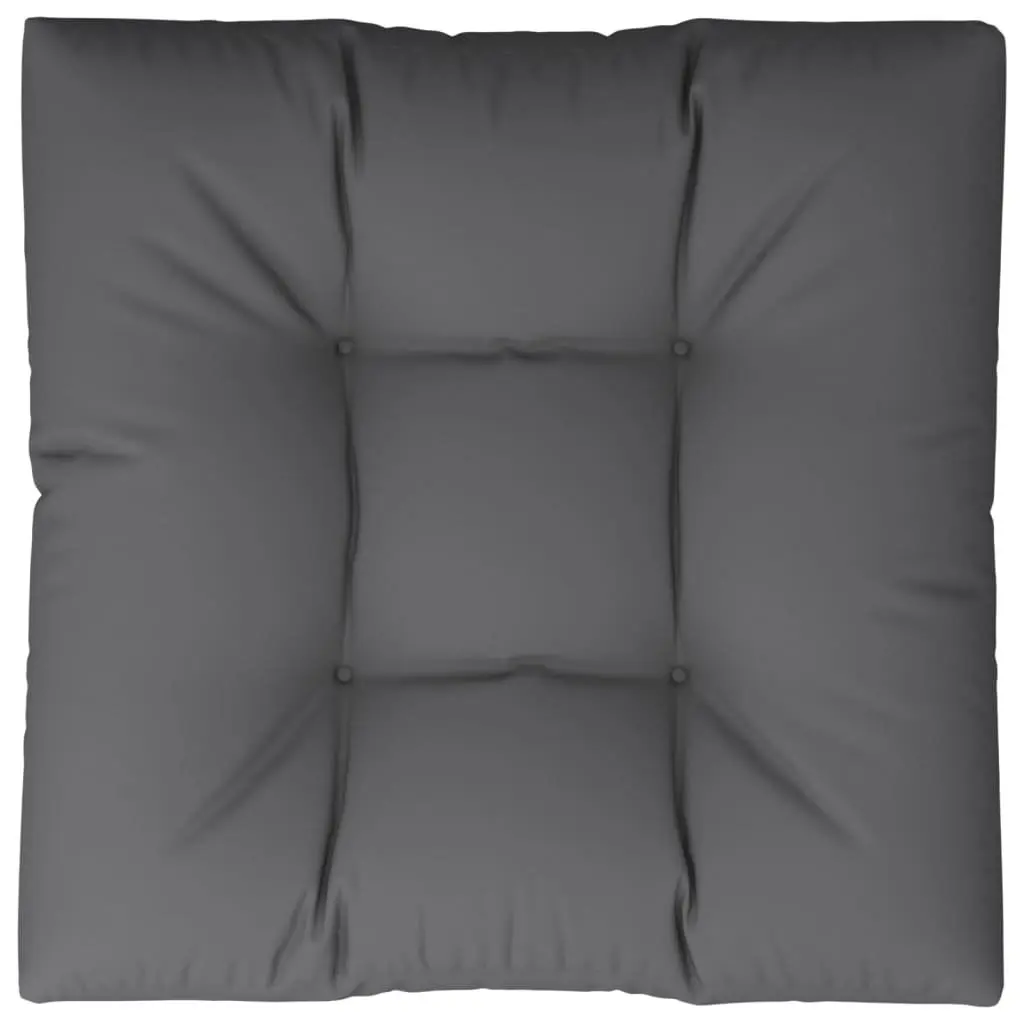 Outdoor Pallet Cushion 80x80x12 cm for Garden Sofa or Indoor Seating in Anthracite Polyester with Hollow Fibre Filling