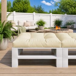 Pallet Cushion Specifications: Cream, 80x80x12 cm, Polyester