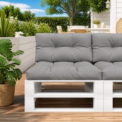 Pallet Cushion Grey 70x40x12 cm with Polyester Fabric