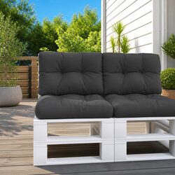 Black Pallet Cushions - 2 Pieces, Polyester Fabric