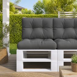 Pallet Cushions, 2 Pieces, Anthracite, Water-Resistant