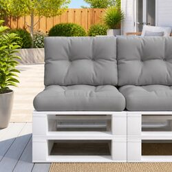 Grey Pallet Cushions: 2-Piece Set with Polyester Fabric