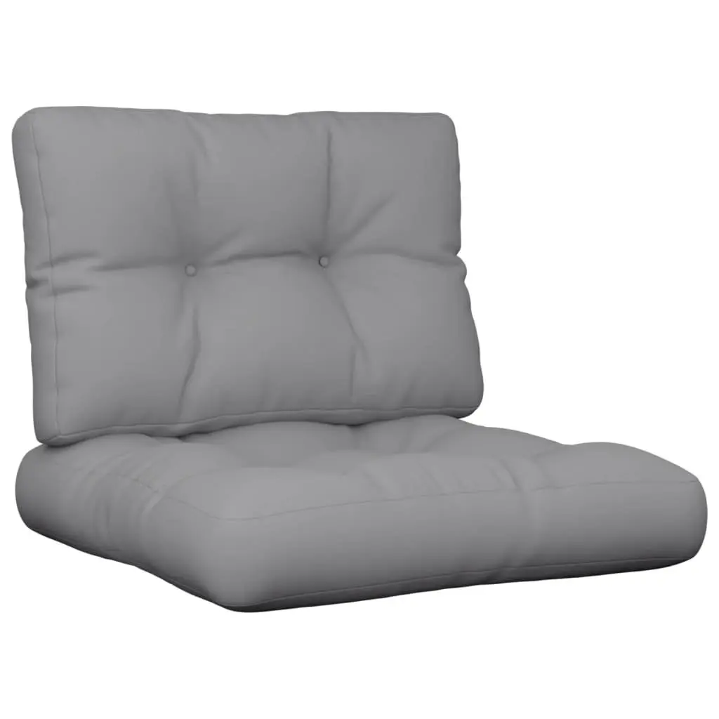 Pallet Cushions 2 pcs Grey Outdoor Garden Sofa Seat Pad Polyester Fabric