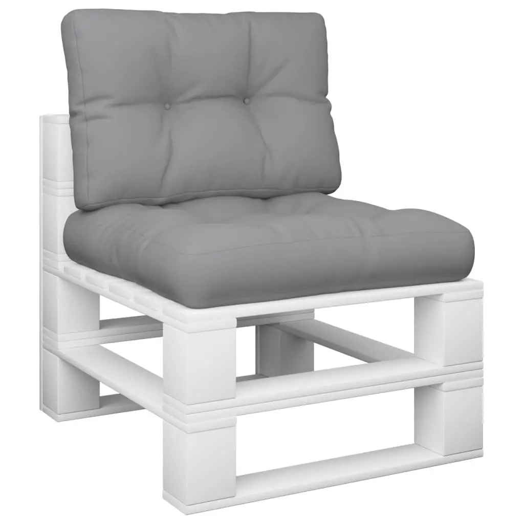 Pallet Cushions 2 pcs Grey Outdoor Garden Sofa Seat Pad Polyester Fabric