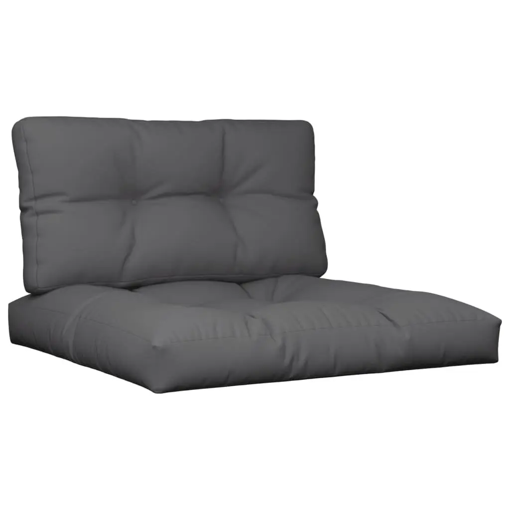 Pallet Cushions 2 Piece Outdoor Sofa Chair Seat Pads Anthracite Soft Filling Durable Polyester Fabric