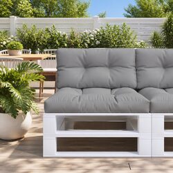 2-Pack Grey Outdoor Pallet Cushions - Soft Filling