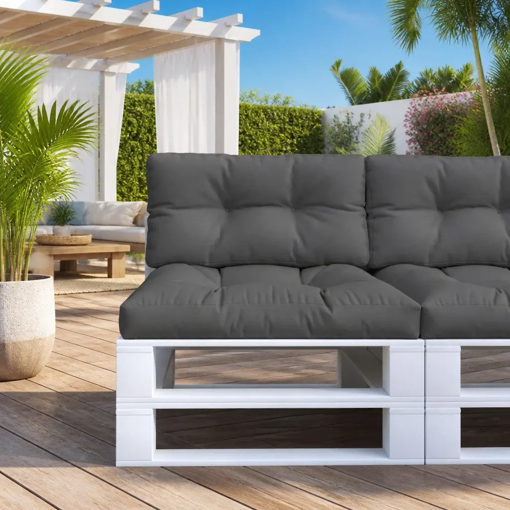 Pallet Cushions 2 pcs Anthracite Outdoor Garden Sofa Seat Pad Cushion Set